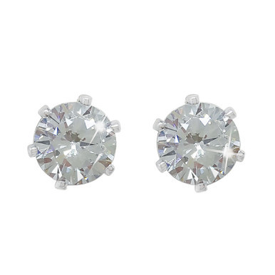 TP Classic Silver Solitaire 6mm Earrings