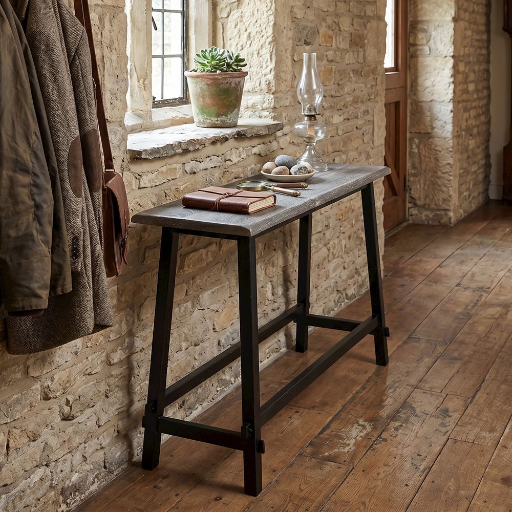 WJ Rustic Wood Console Table 110x40x75cm