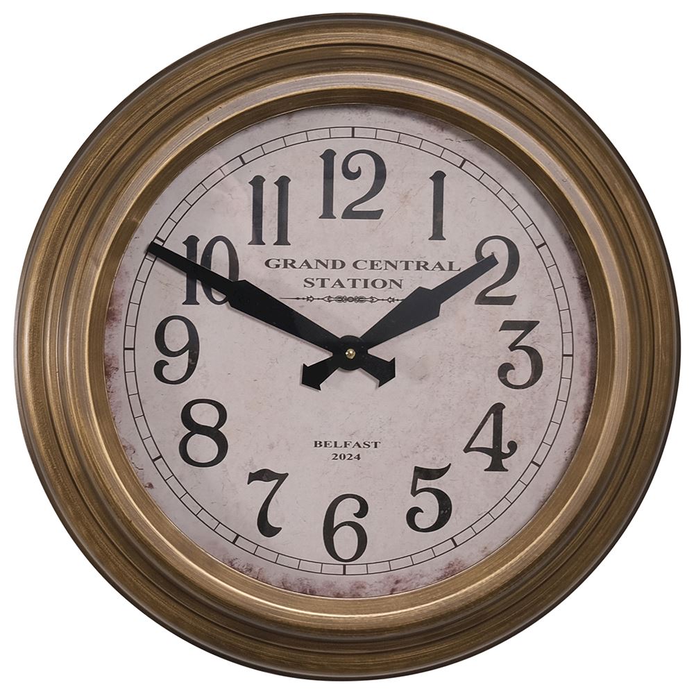 WJ Brass Grand Central Wall Clock 42x42cm