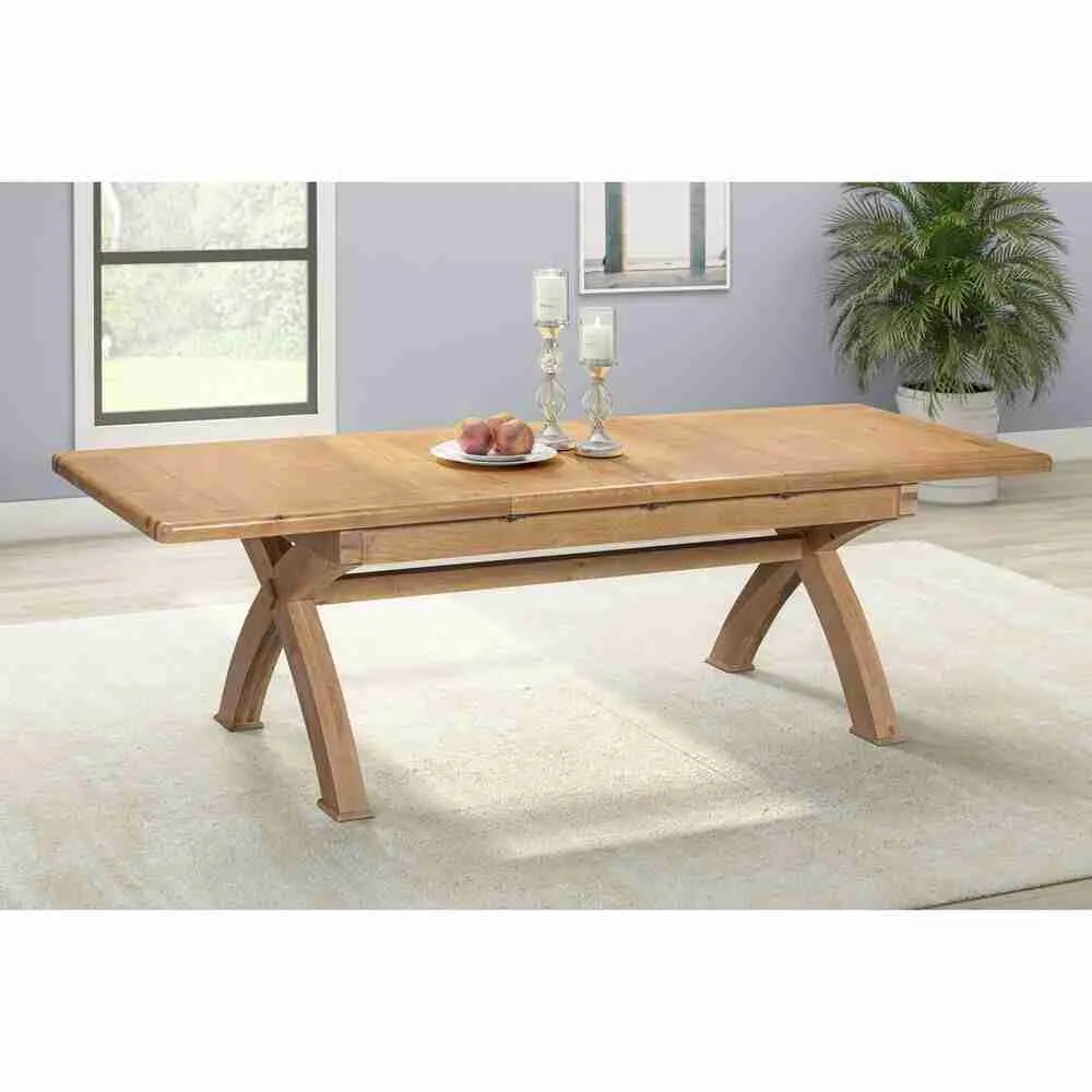 Kingsbury Oak Cross Leg Table 180/260