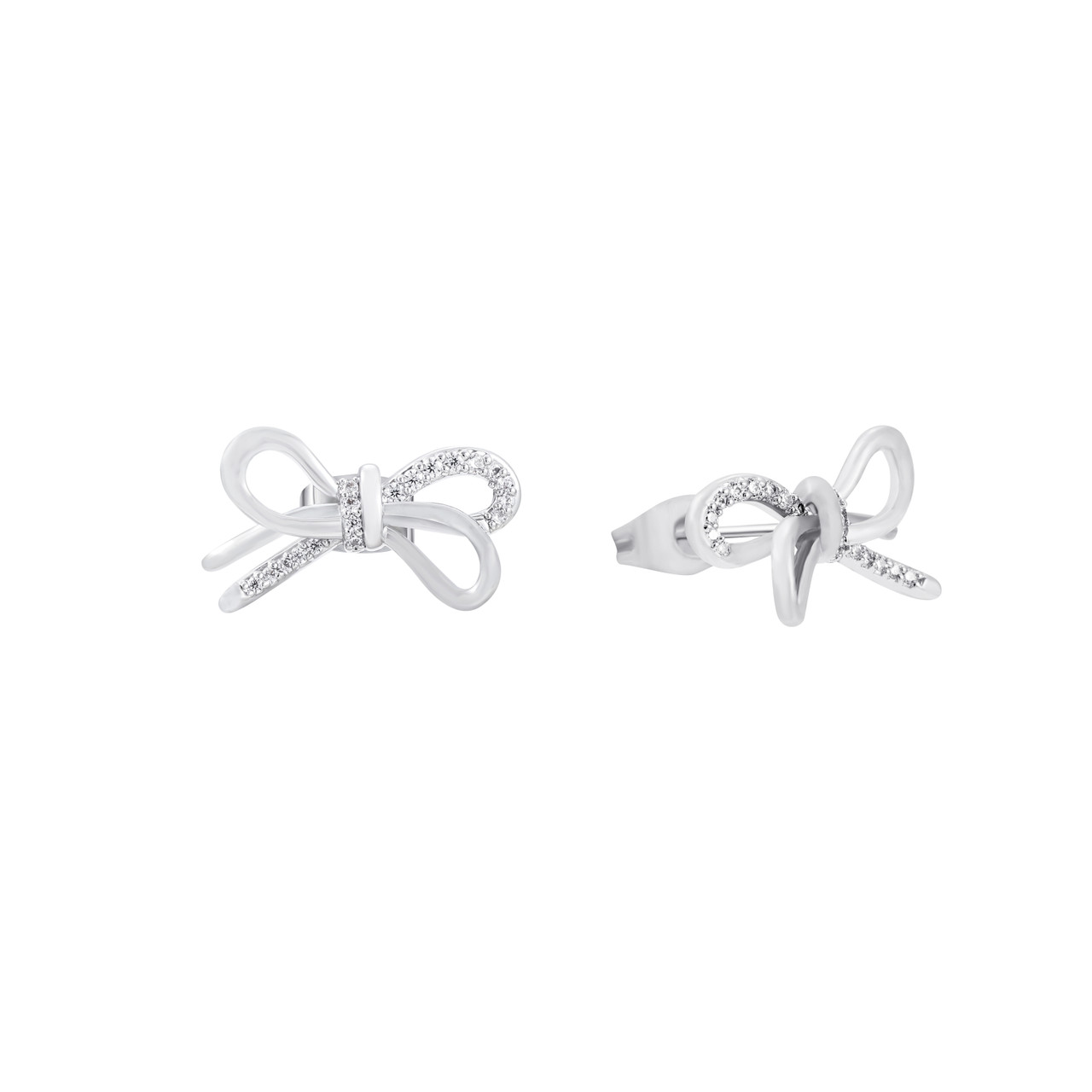 TP Bow Stud Earrings Silver