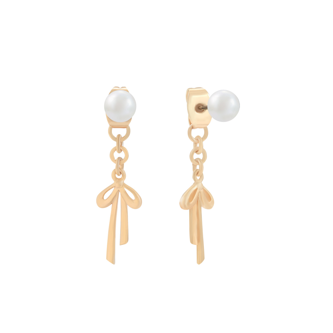 TP Bow – Bow & Pearl Earrings
