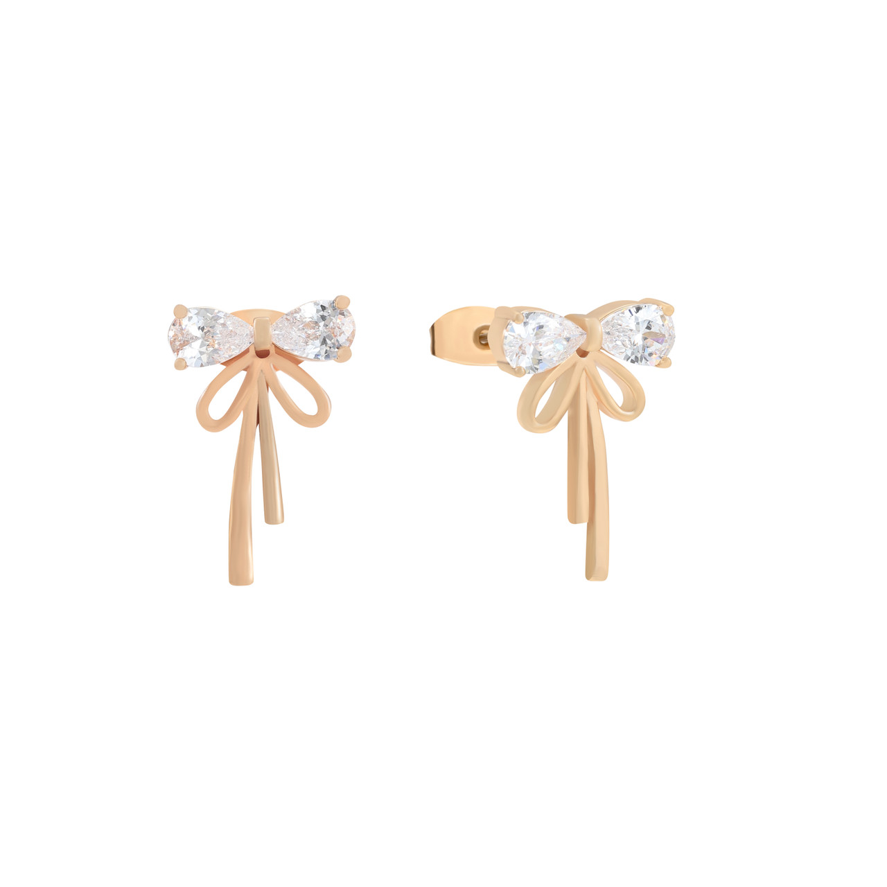 TP Bow Crystal Stud Earrings