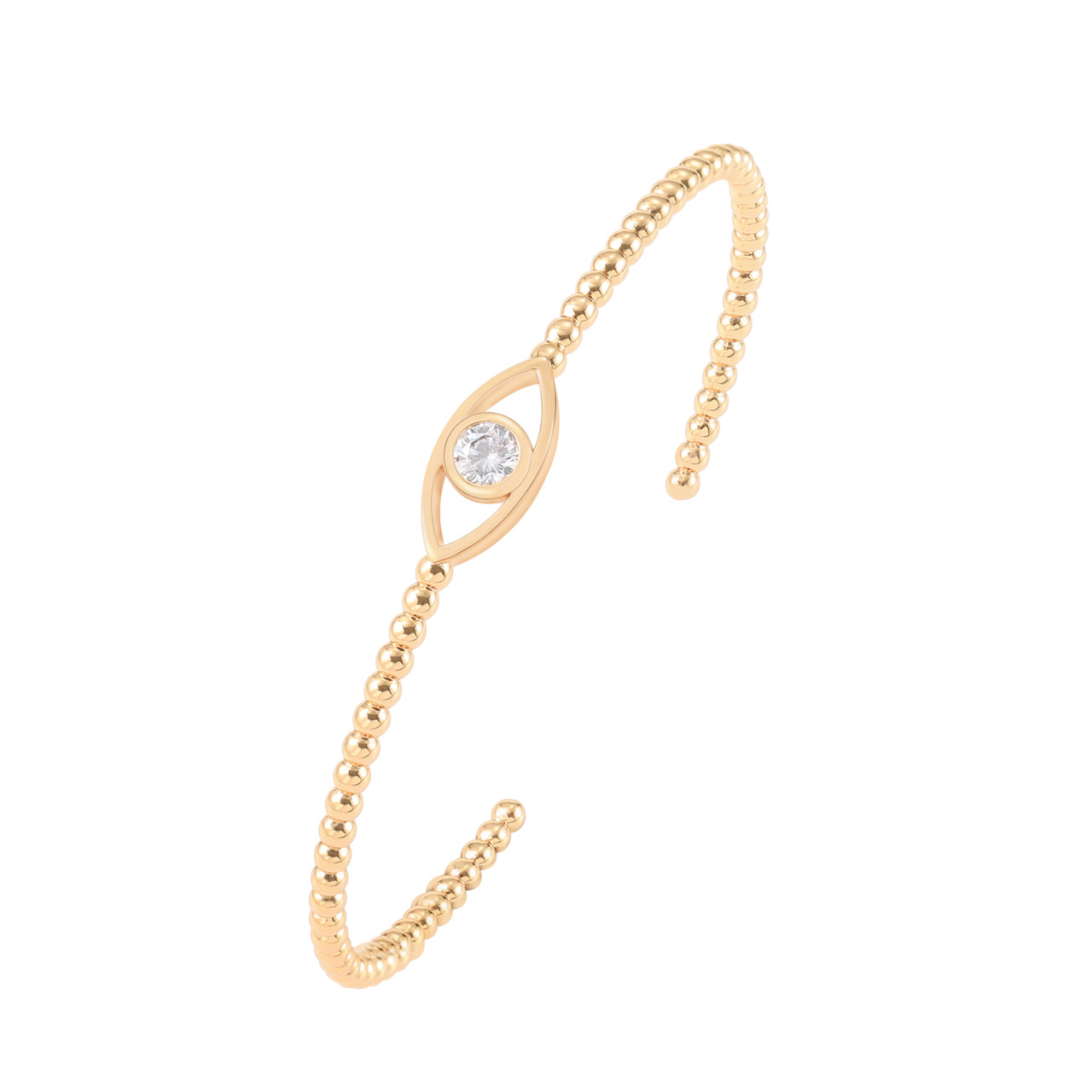 TP Evil Eye Bead Bangle Gold