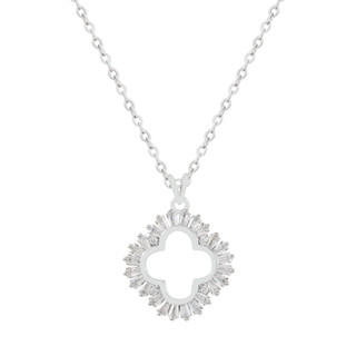 TP Maureen CZ Surround Cutout Flower Pendant Silver