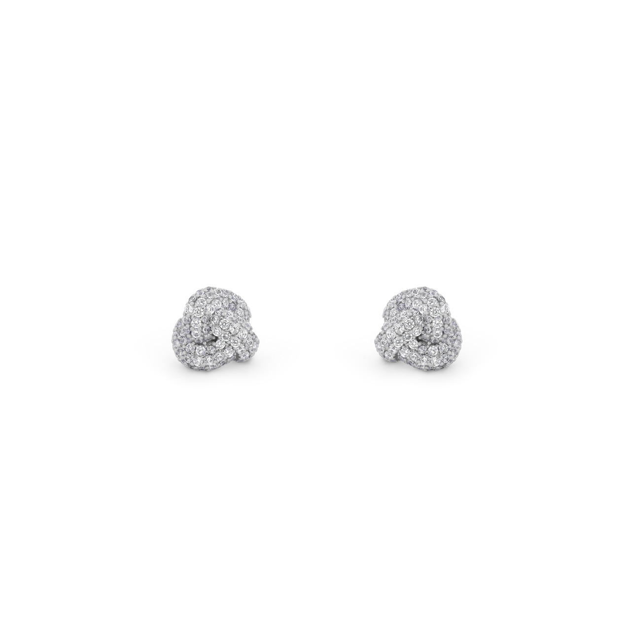 TP Knot Pave Knot Earrings Silver