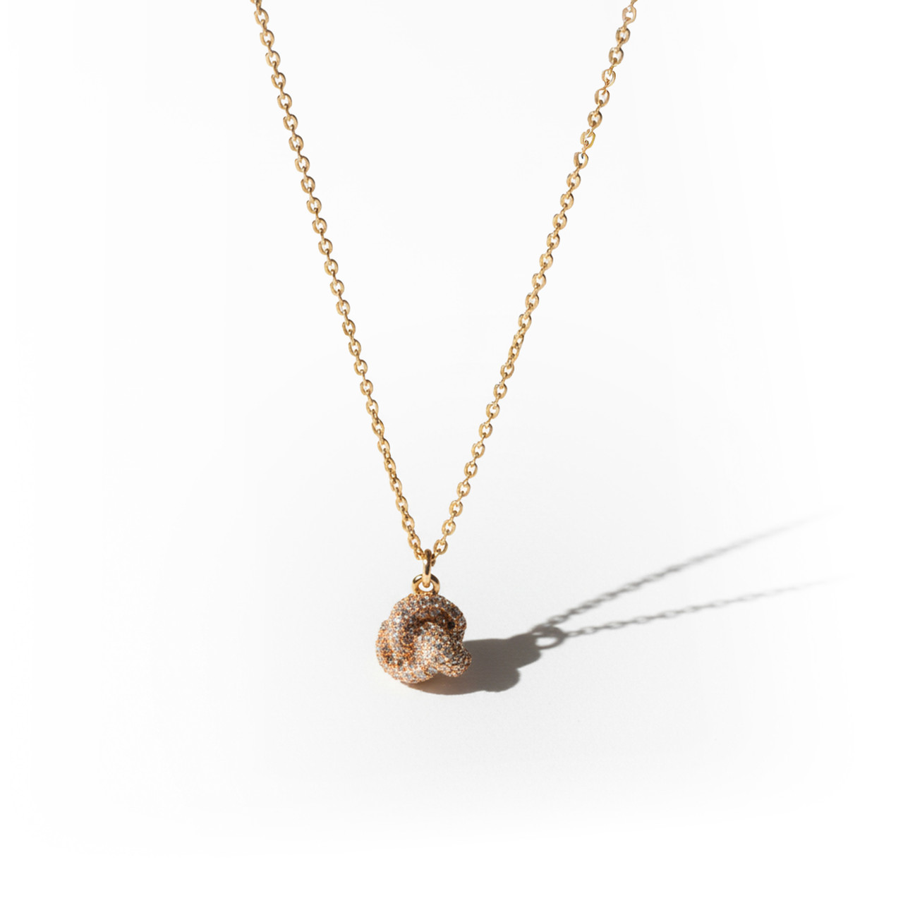 TP Knot Pave Pendant Gold