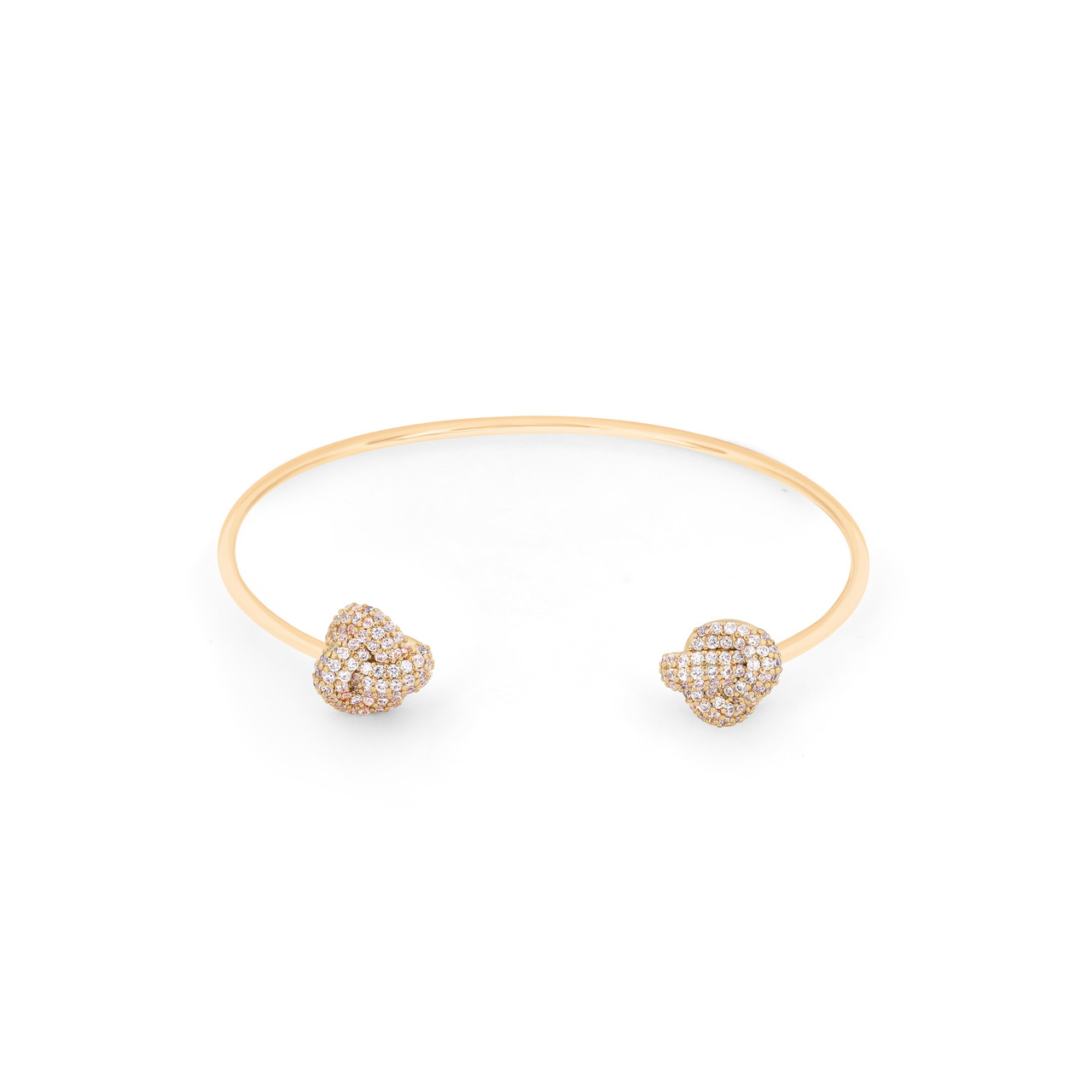 TP Knot Love Pave Open Bangle Gold