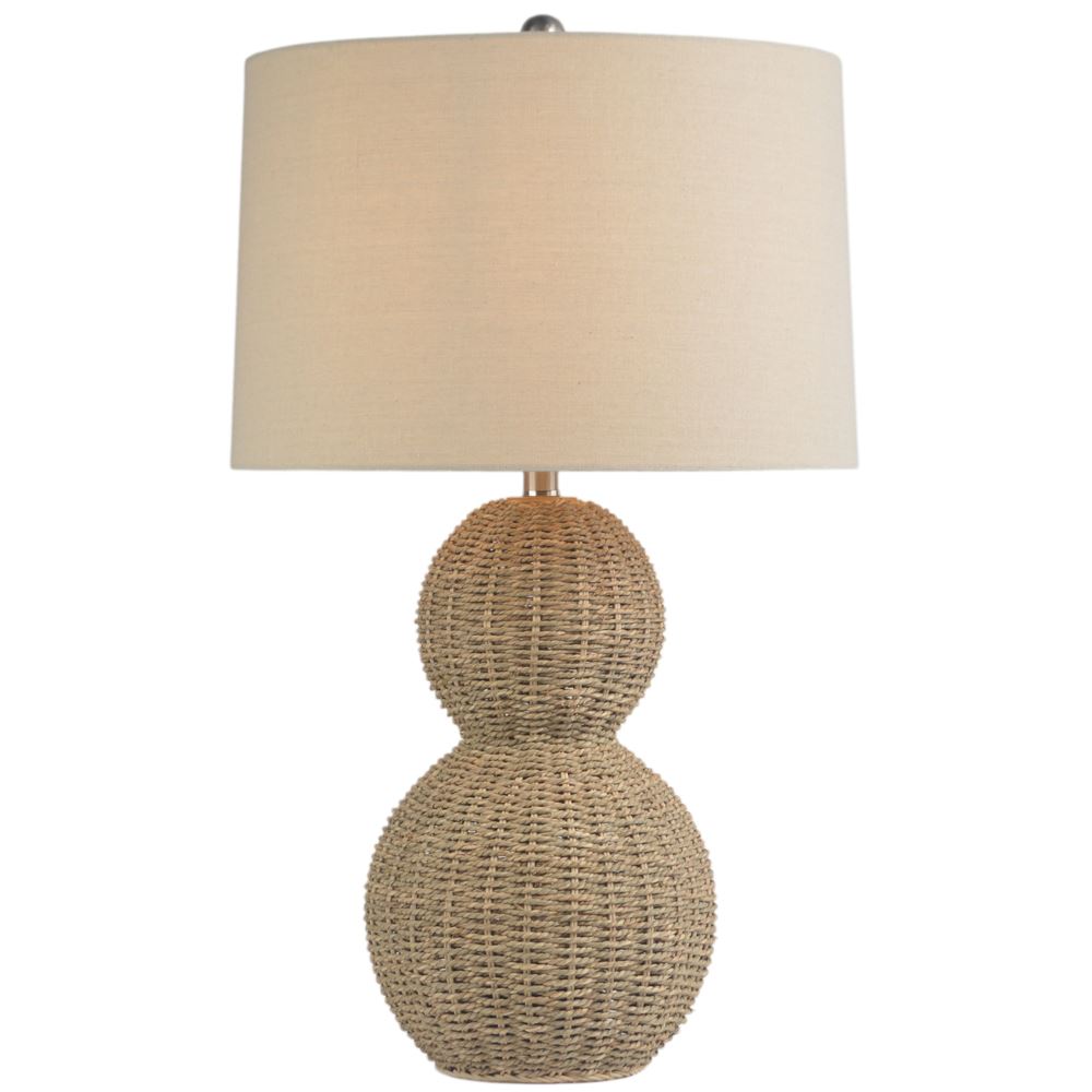 WJ Rattan Table Lamp Oatmeal Shade