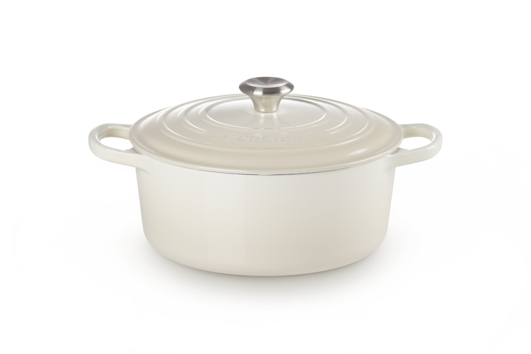 LC Round Casserole 26cm Meringue