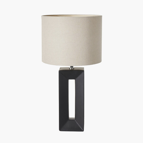 PAC Block Black Ceramic Tall Table Lamp