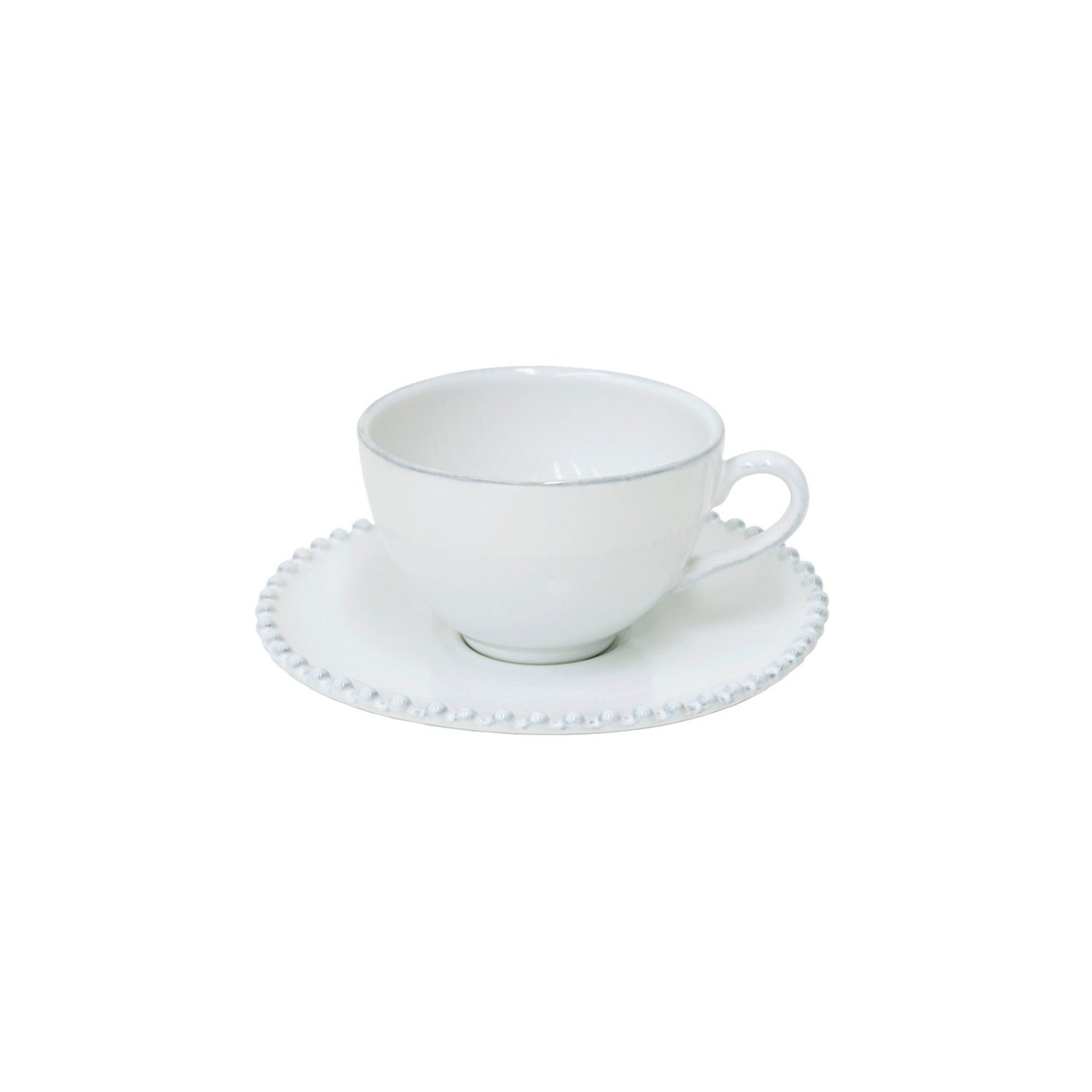 MGT Pearl White Teacup & Saucer