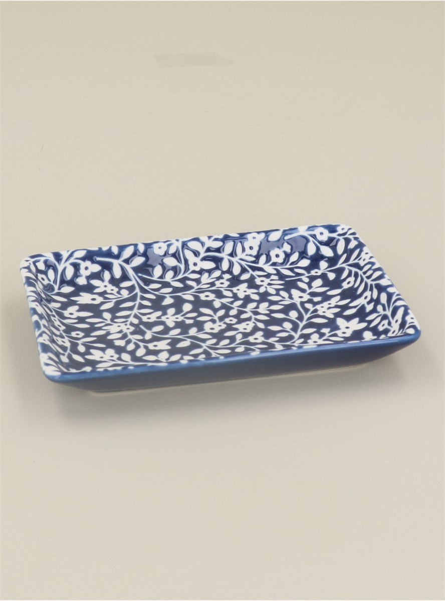 GG Navy & White Vines Trinket Dish Small