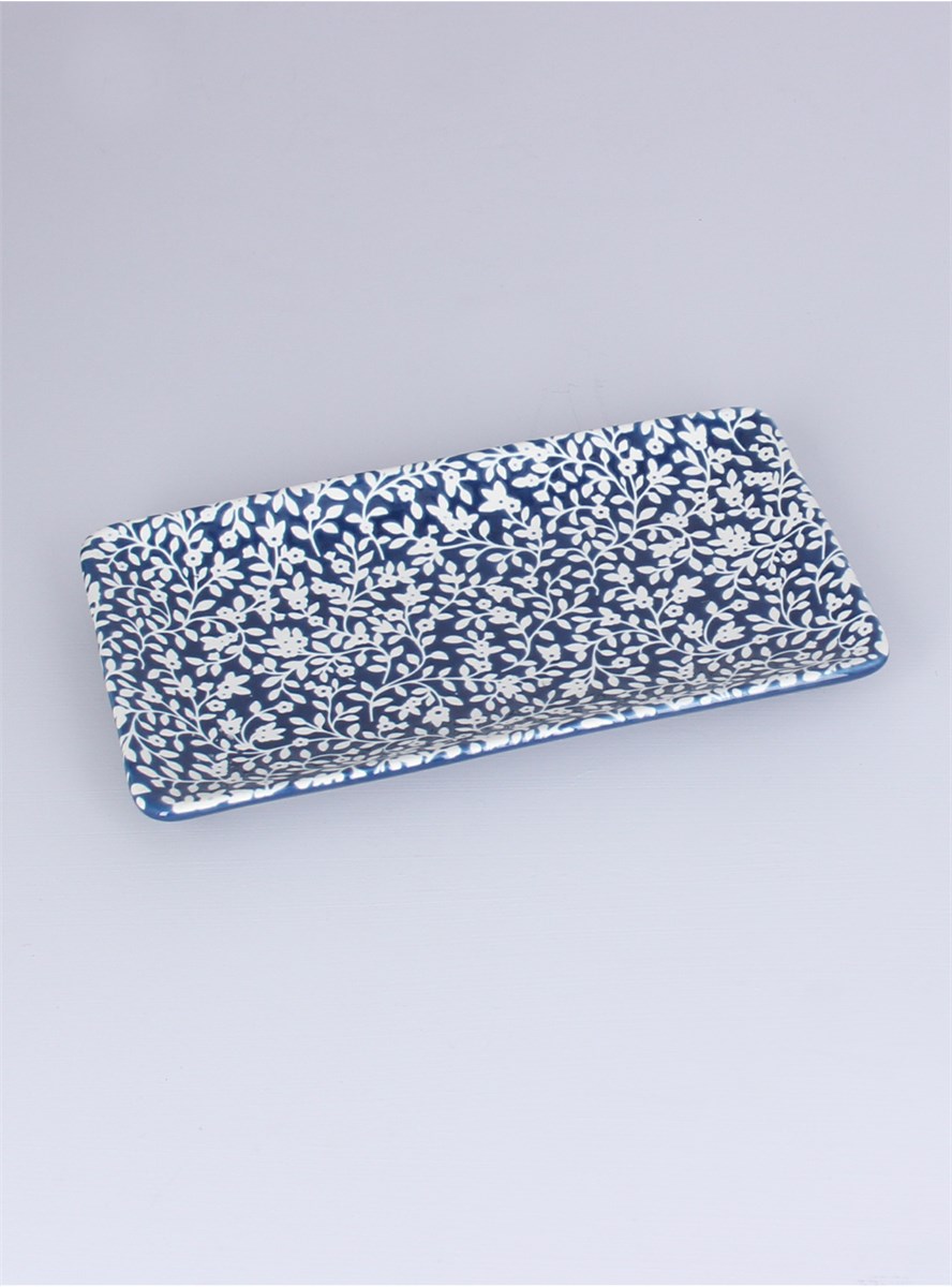 GG Trinket Dish Navy Floral Vines 20cm