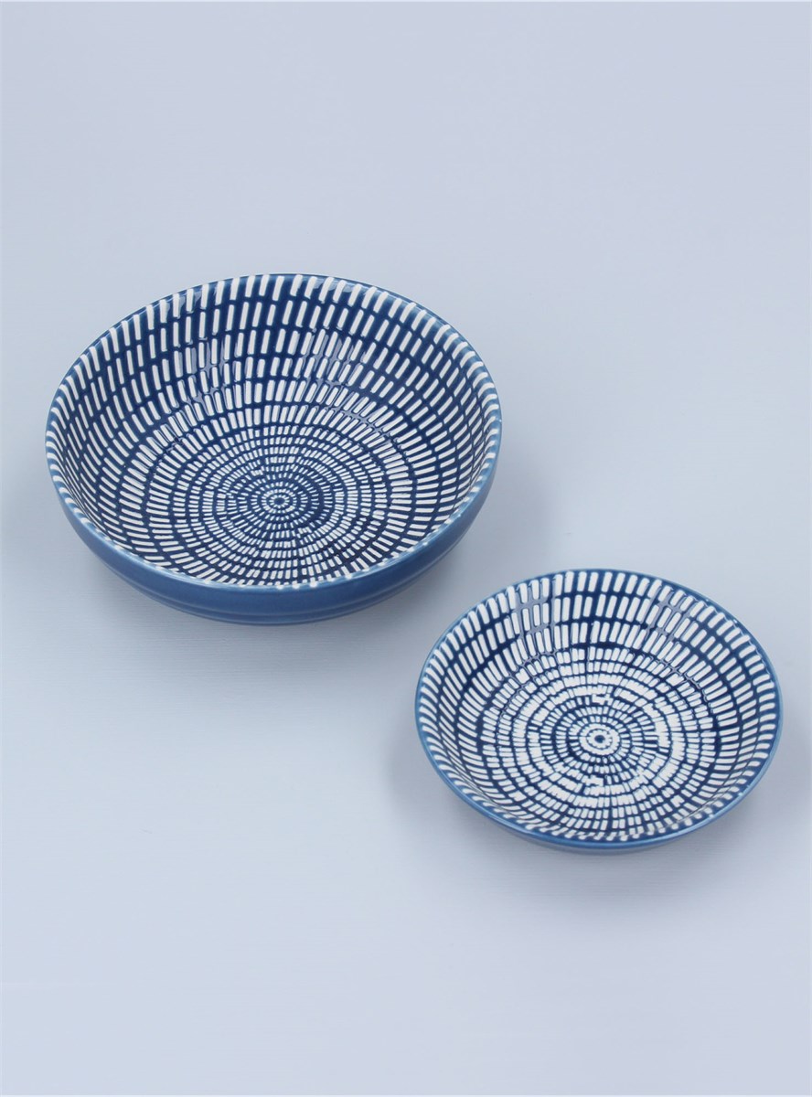GG Navy Ceramic Dash Round Trinket Dish S2