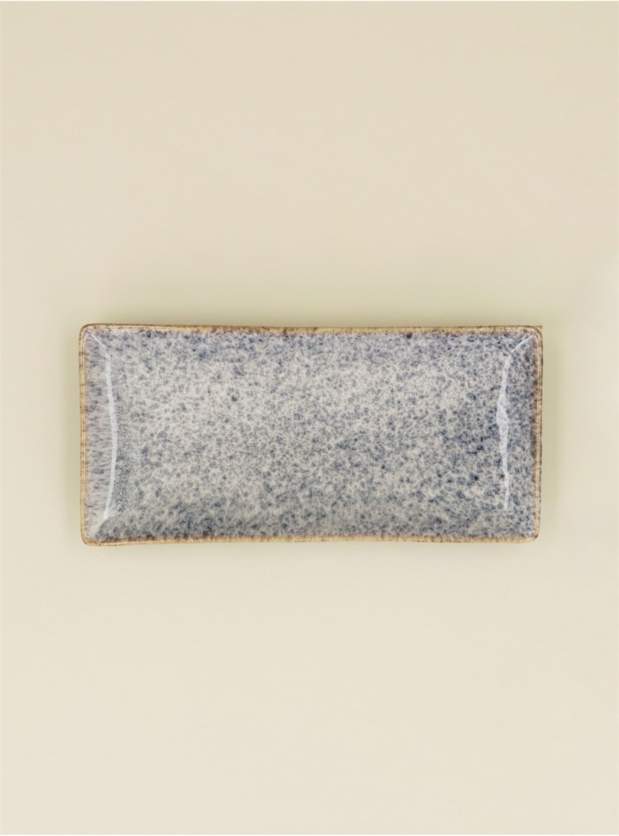 GG Stoneware Rect Plate Blue Speckled