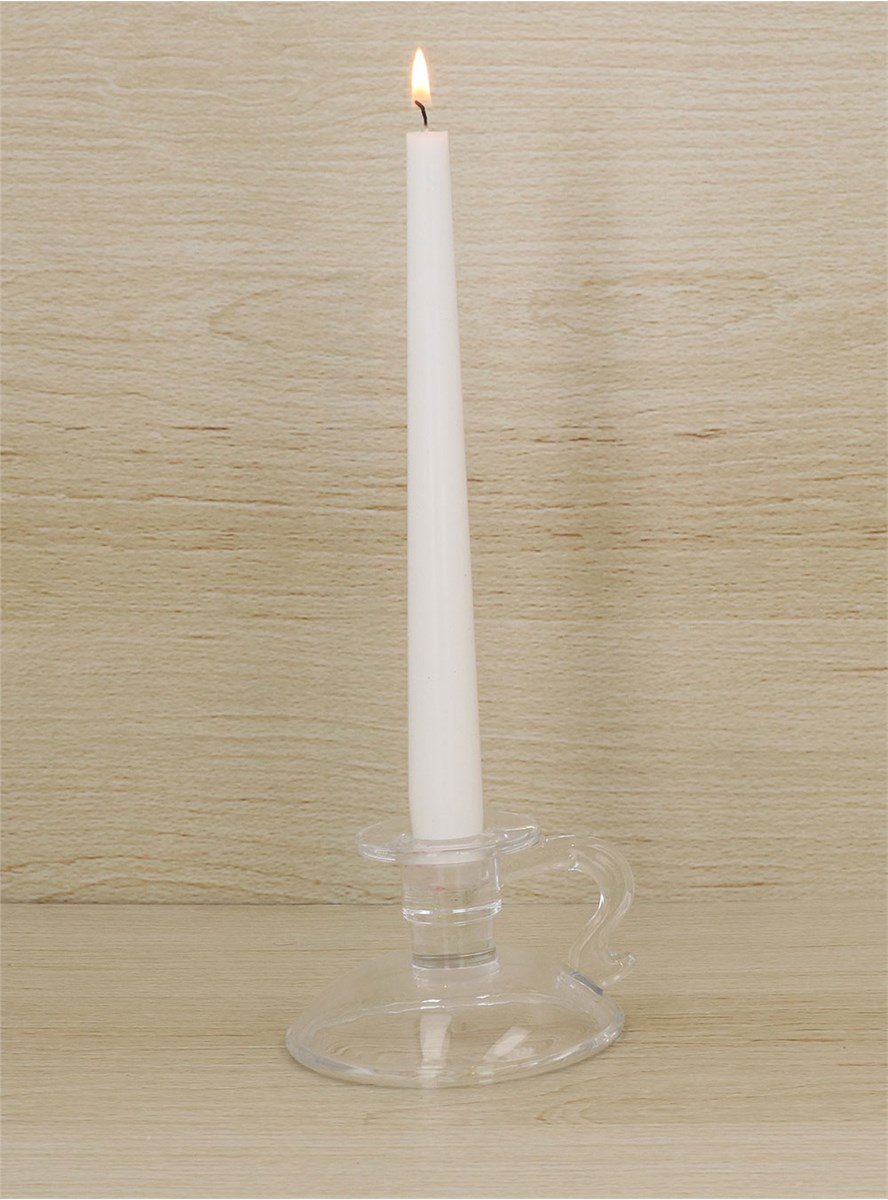 GG Clear Glass Willie Winkie Candle Holder