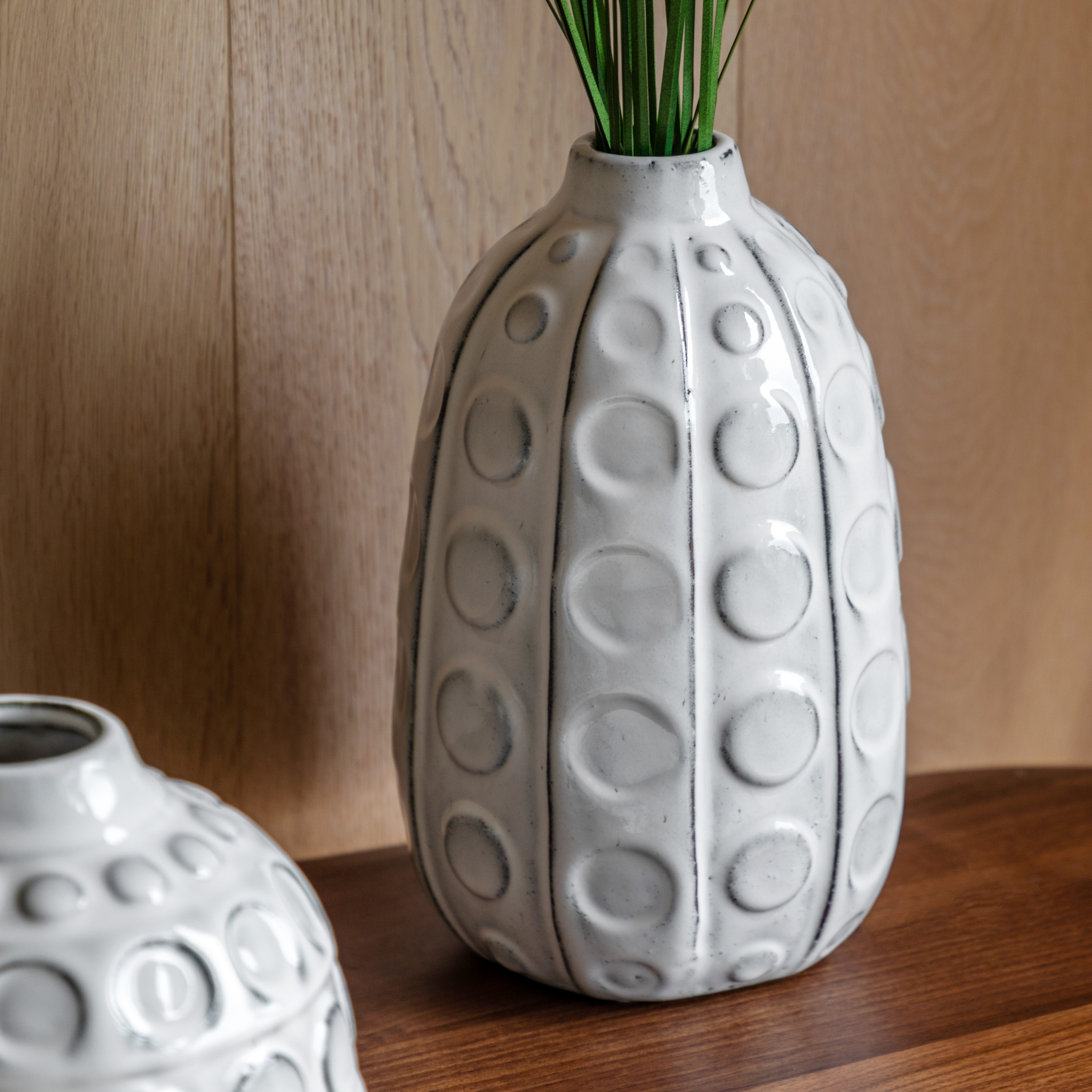 GL Kusama Dotted Ceramic Vase White 26cm