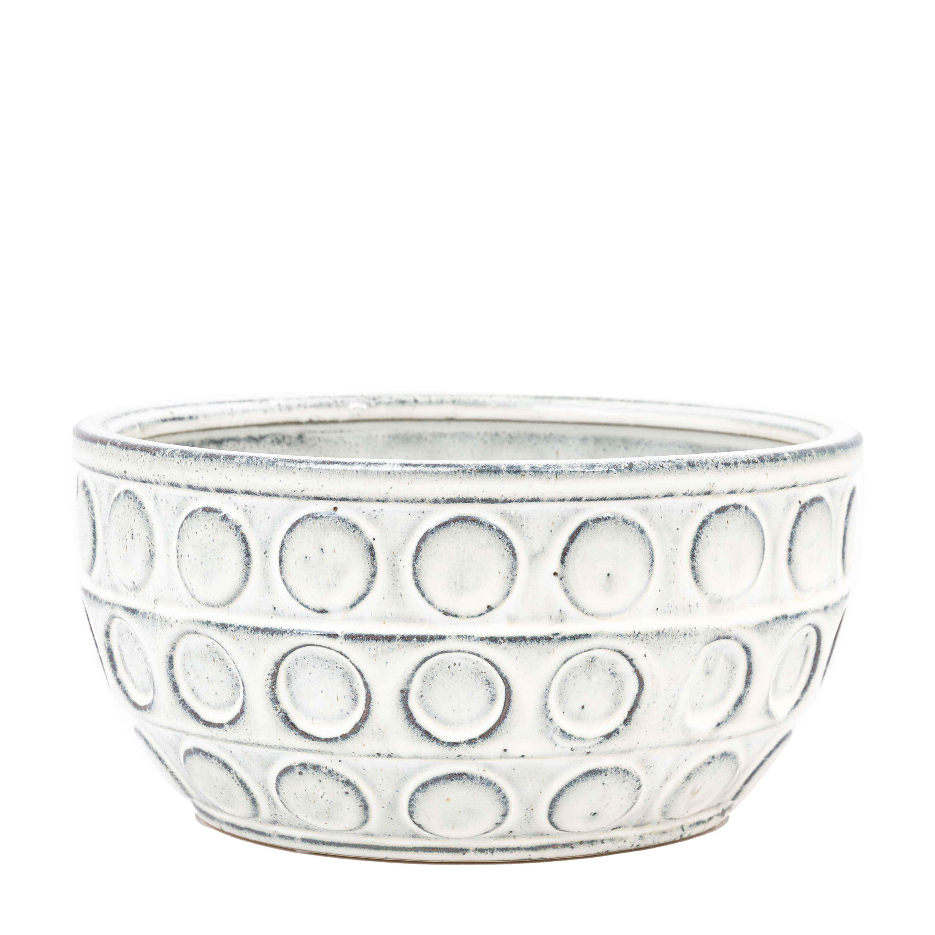 GL Kusama Dotted Ceramic Bowl White