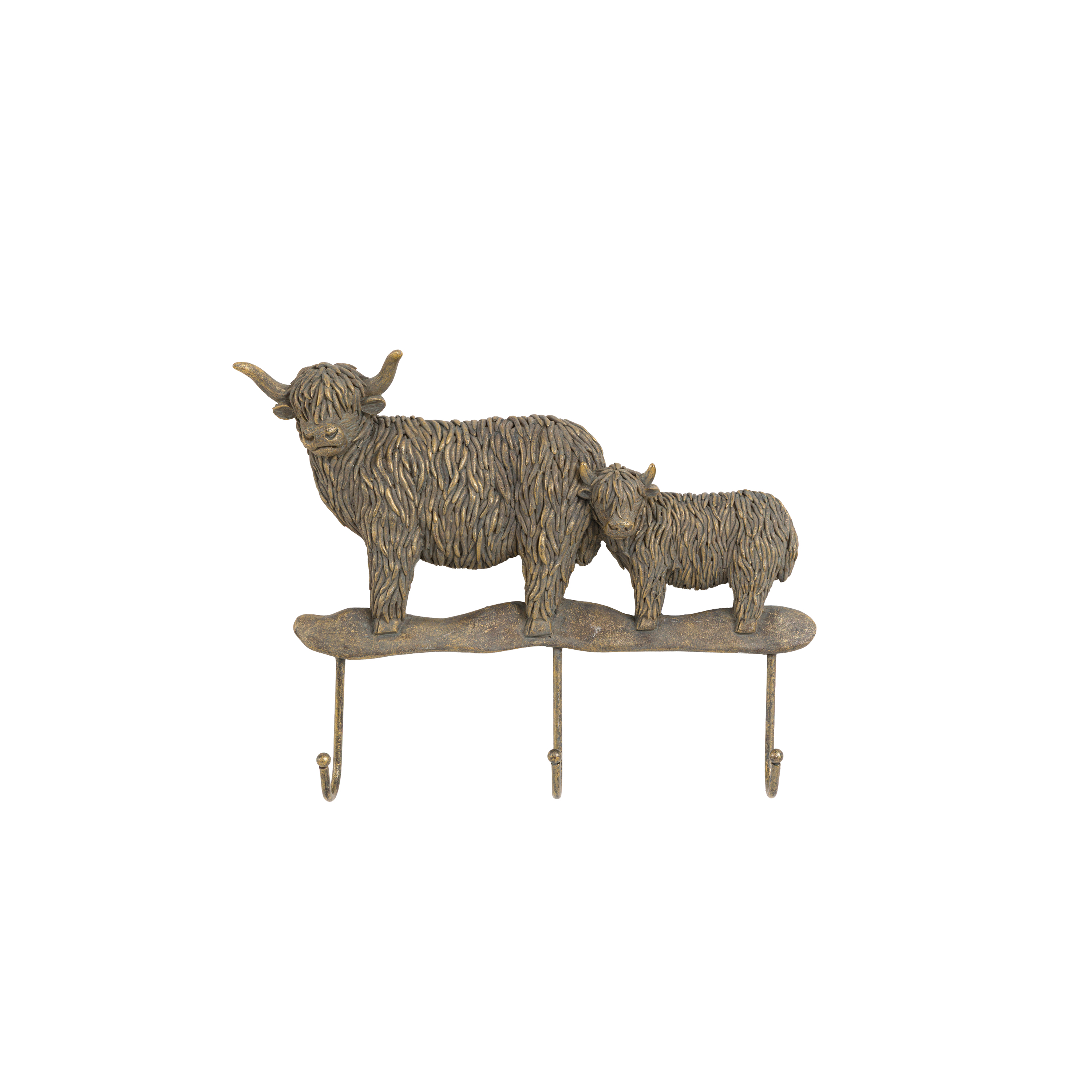 GL Highland Cow Mum And Calf Hooks Bronze