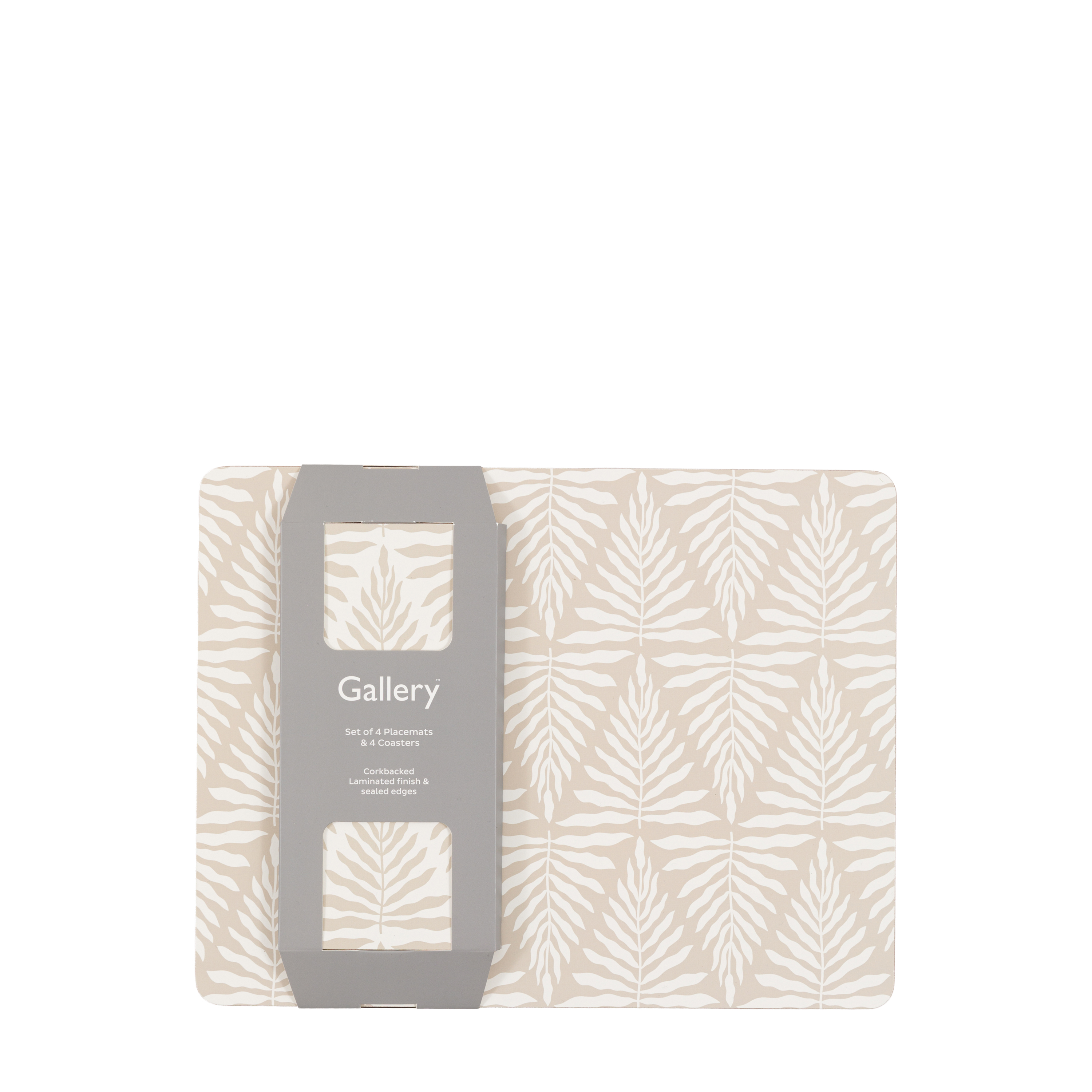 GL Leaf ZigZag Ecru Placemat and Coaster