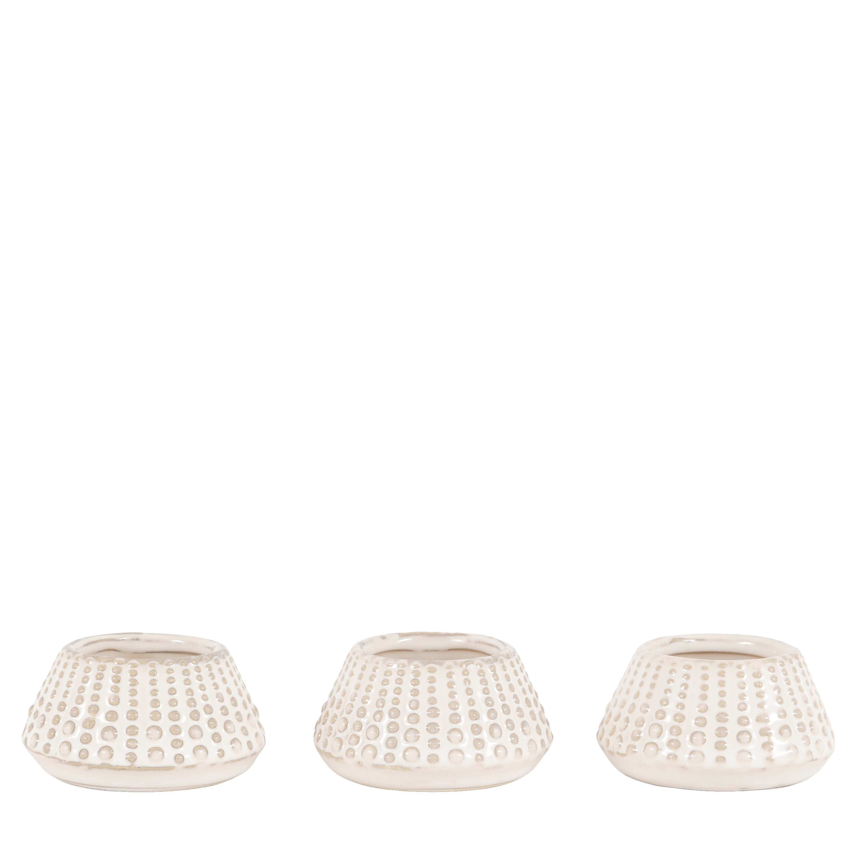 GL Fleck Dotted Tealight Holder White Single