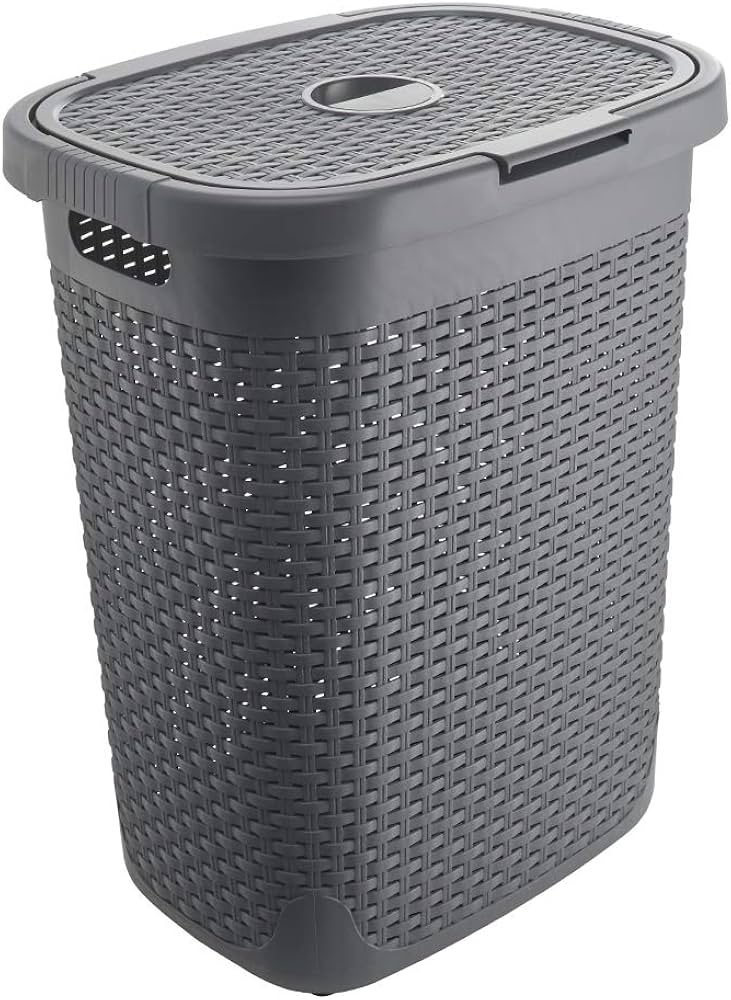 Addis Rattan 50l Hamper Charcoal