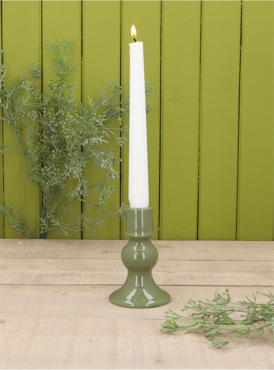 GG Porcelain Green Candle Holder 11cm