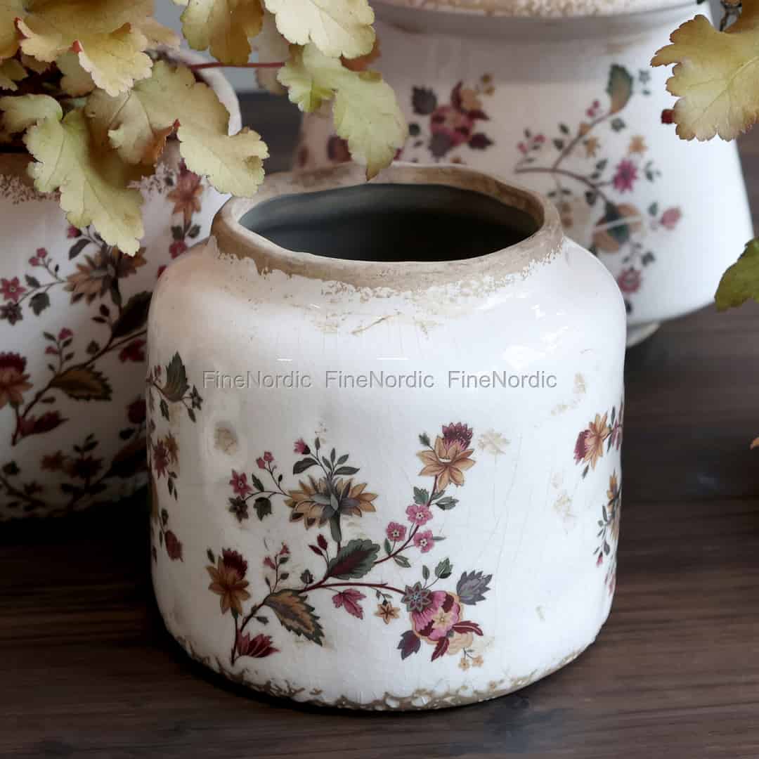CA Nancy Cream Floral Planter 14cm