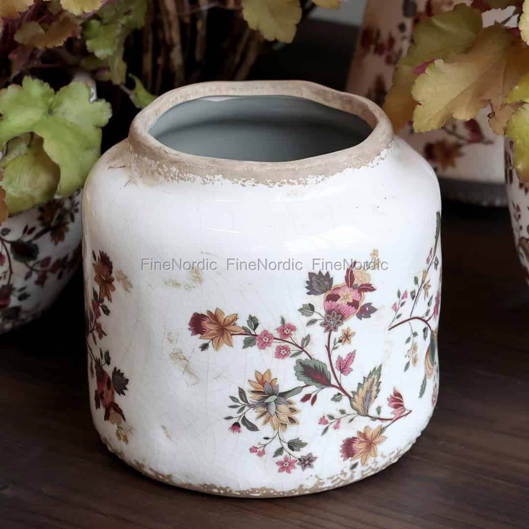 CA Nancy Cream Floral Planter 15cm