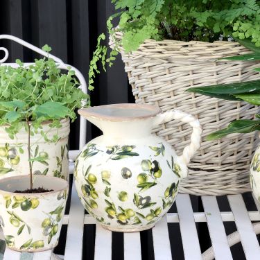CA Olive Jug with Olive Pattern 20.5cm