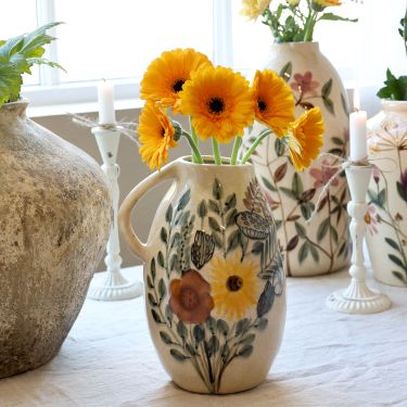 CA Jug with Floral Motif 25cm Cream