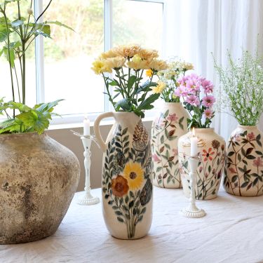 CA Jug with Floral Motif 36cm Cream