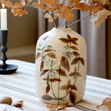 CA Vase with Floral Motif 20.5cm Cream