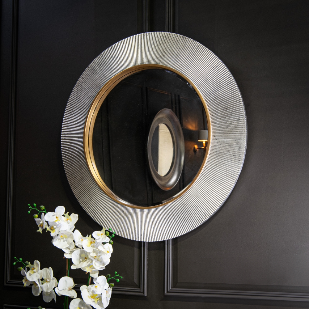 Edvin Silver Finish Wall Mirror