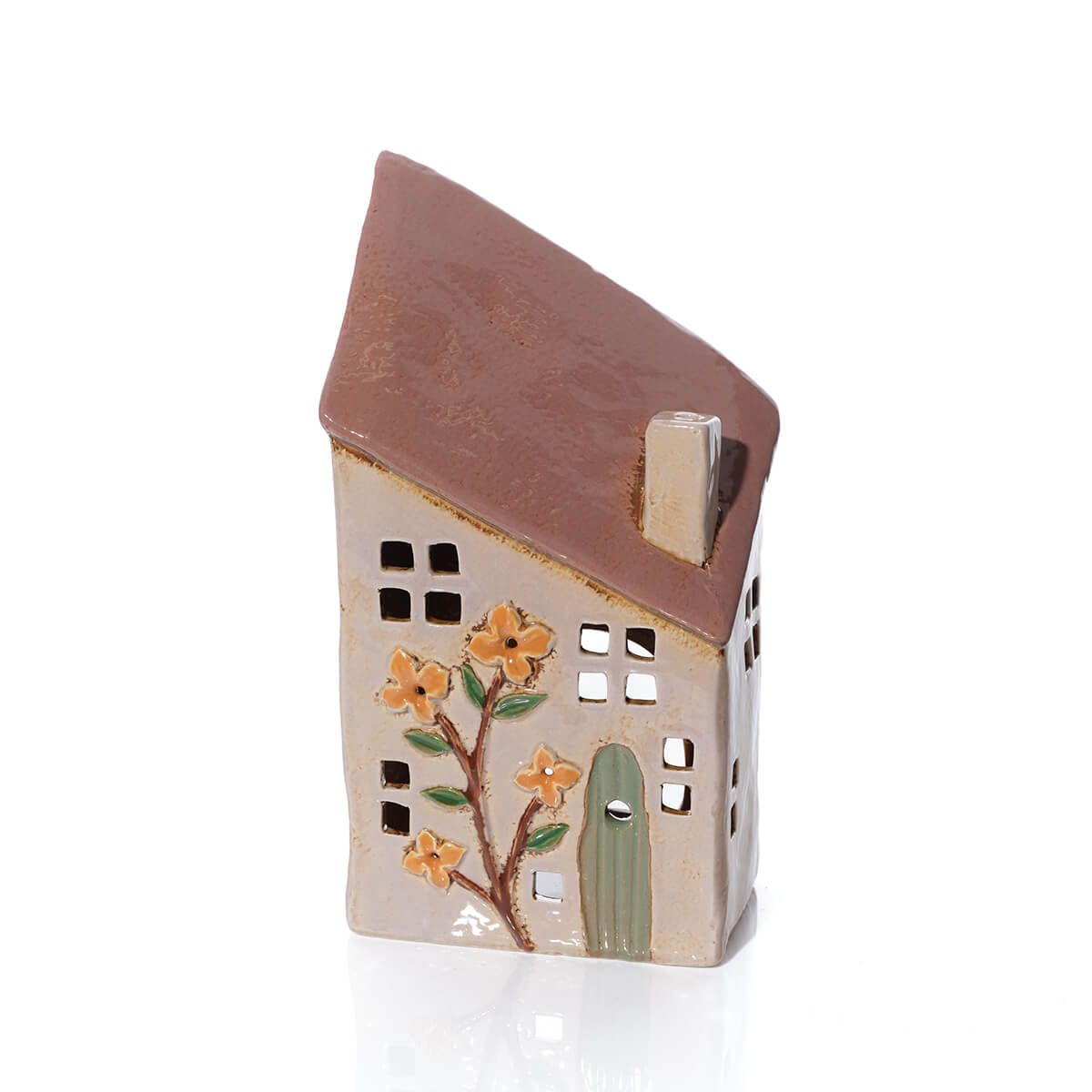 LA Floral Stoneware House Slope Roof