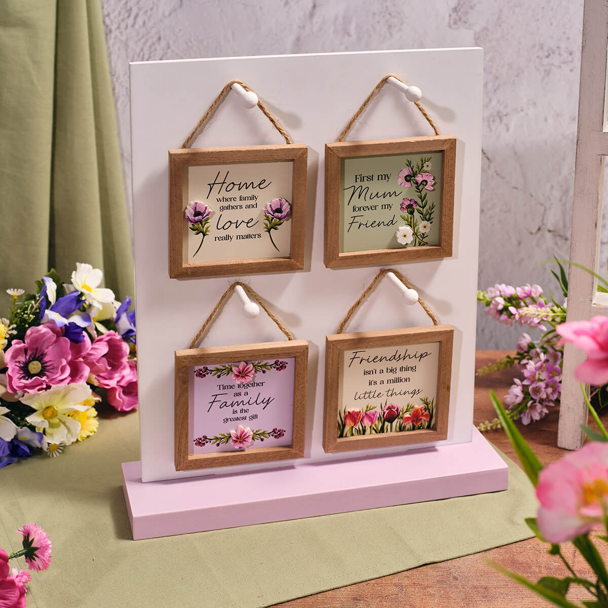 LA Floral Framed Plaque 4 AST