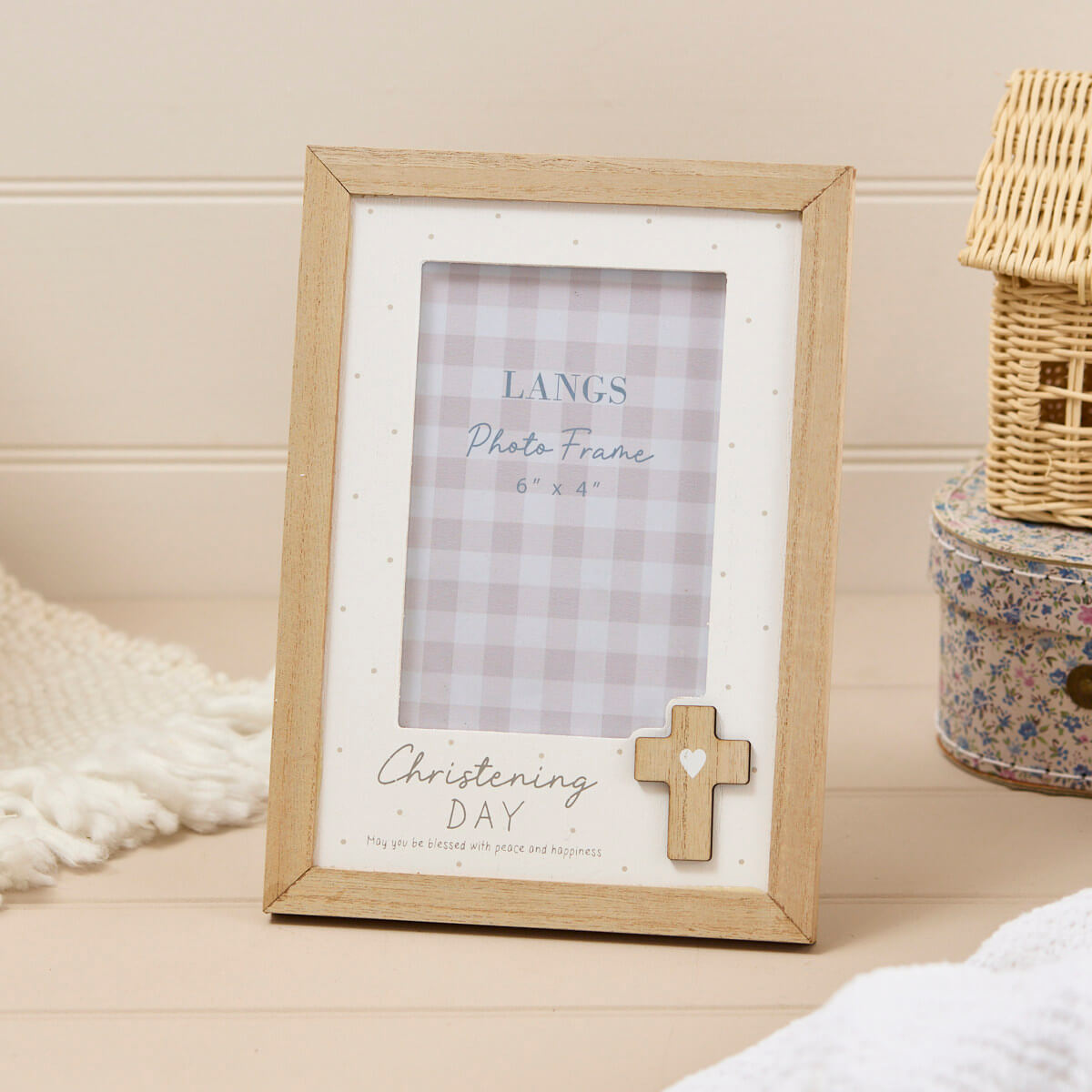 LA Christening Wood Frame