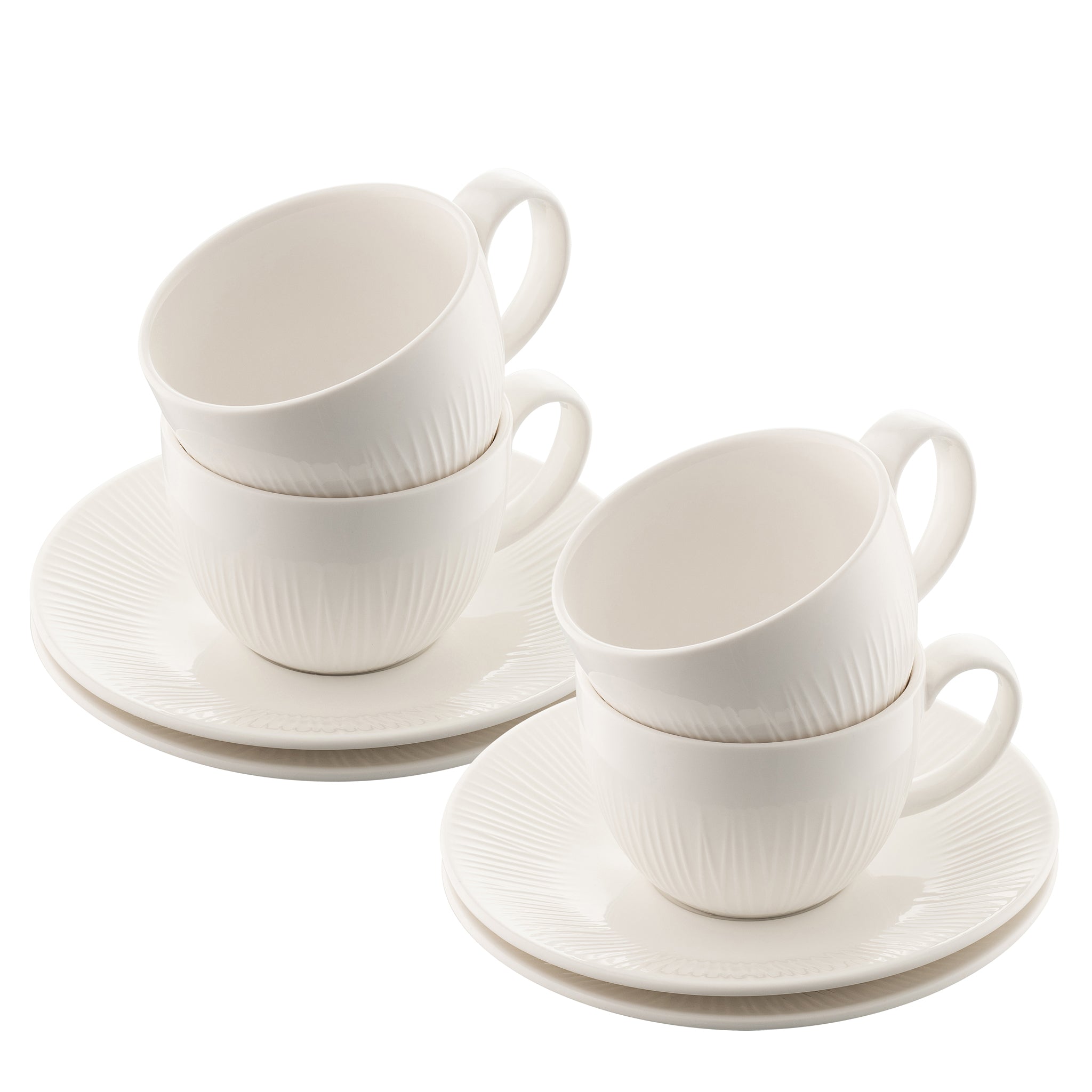 Belleek Erne S4 Teacups & Saucers