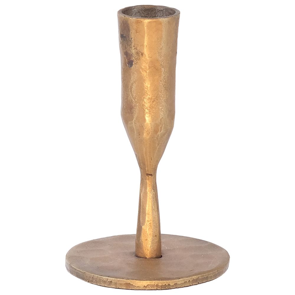 WJ Brass Candle Holder 12cm