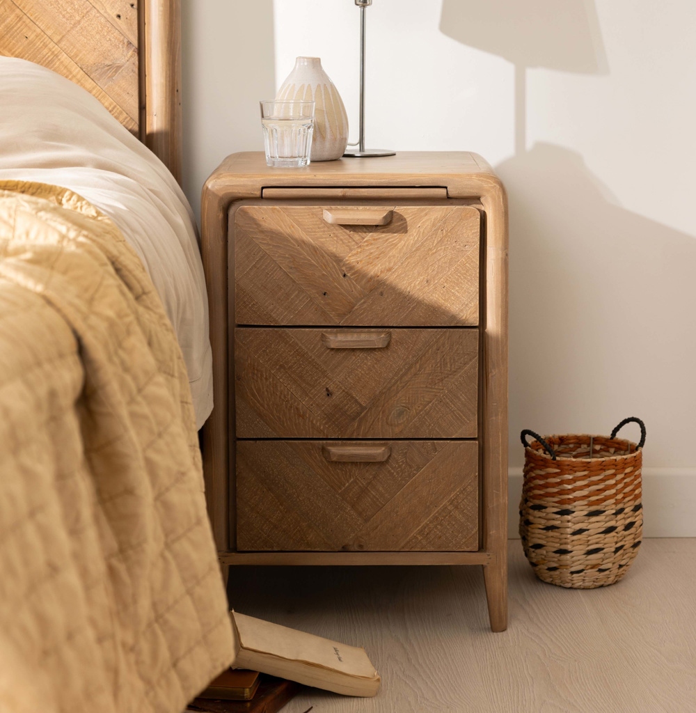 Atauro small 3 drawer bedside
