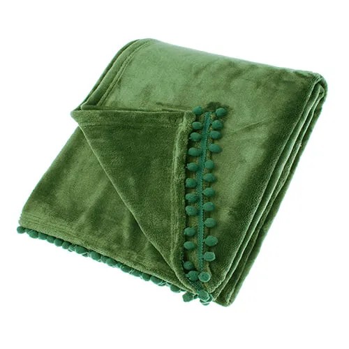 WAL Cashmere Touch Fleece Throw Dark Olive