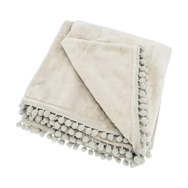 WAL Cashmere Touch Fleece Throw Linen