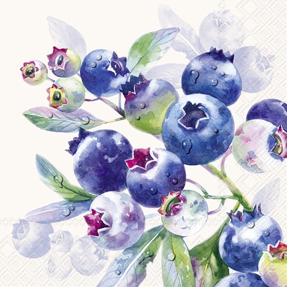 IHR Blueberry Fruits Cocktail Napkins