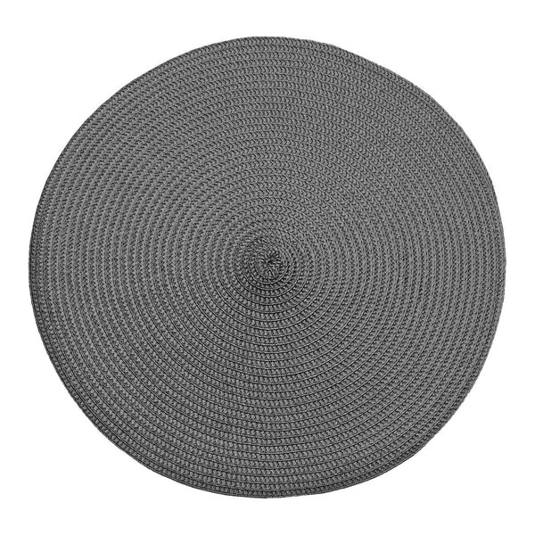 WAL Circular Ribbed Placemat Iron Grey