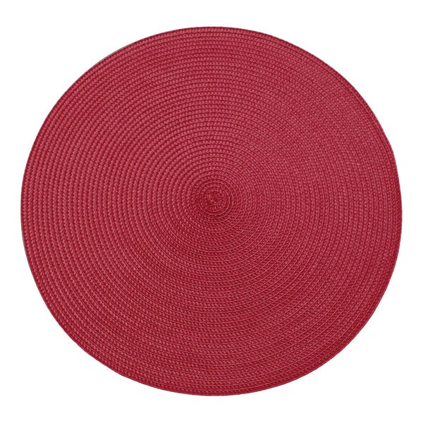 WAL Circular Ribbed Placemat Red