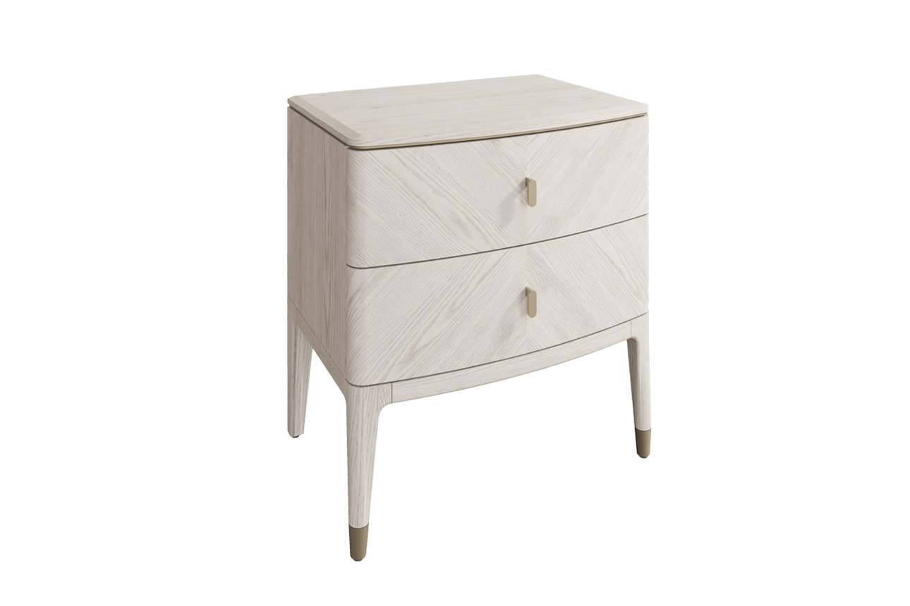 Delilah Bedside Table 2 Drawer - Stone