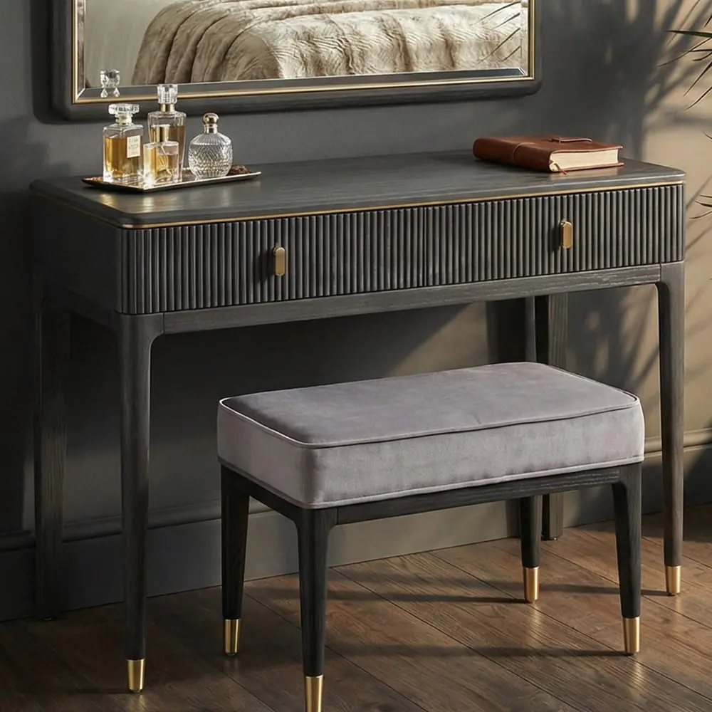 Delilah Dressing Table 2 Drawer – Ebony