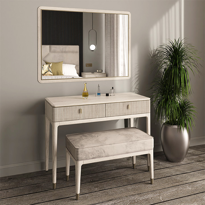 Delilah Dressing Table 2 Drawer – Stone