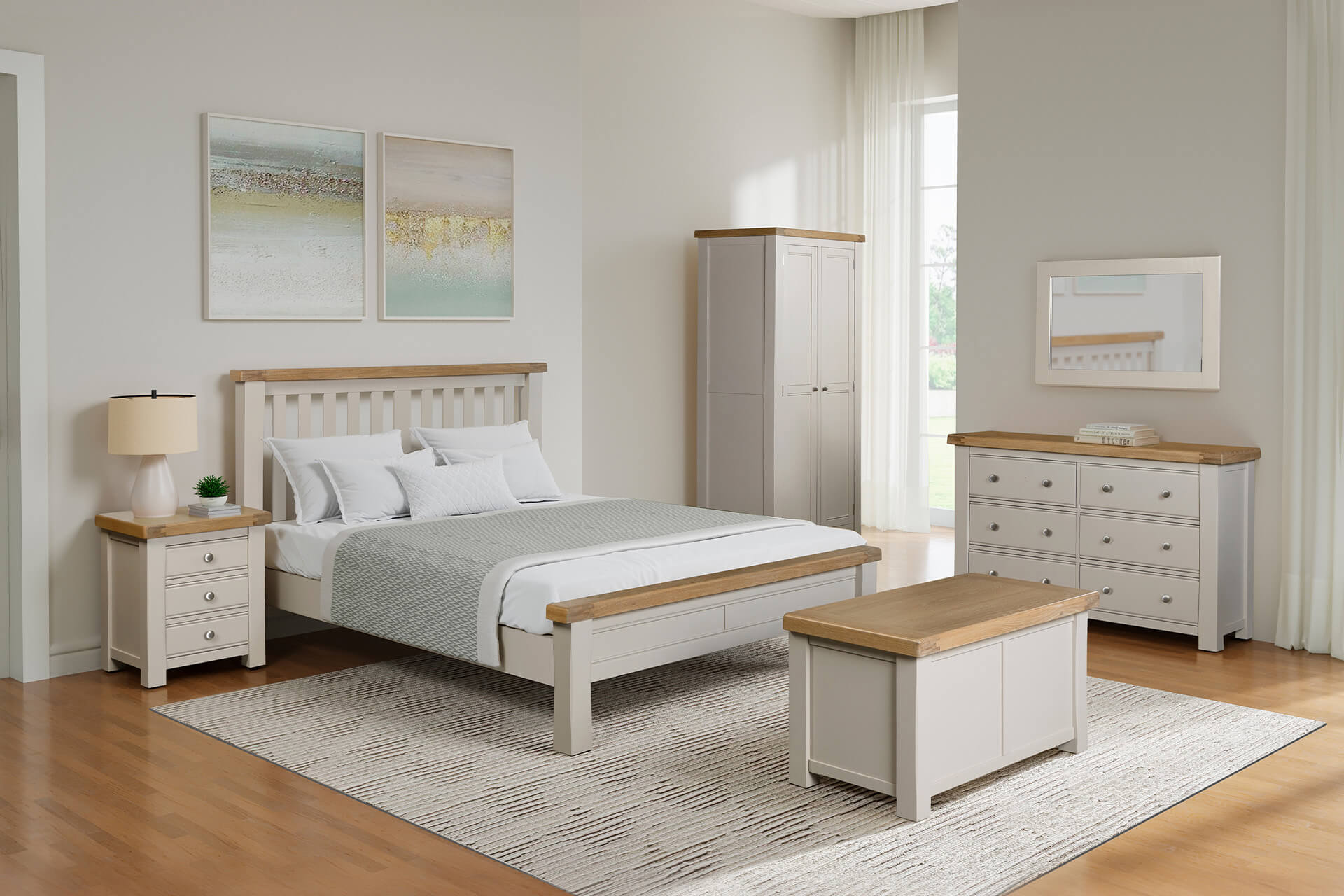 Doune Bedside Table 3 Drawer Taupe